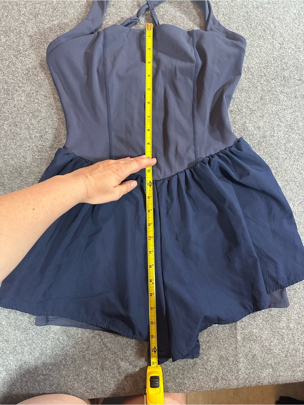 Blue Square-Neck Athletic Romper - Picture 10 of 10